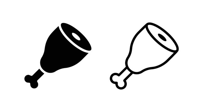 Vector illustration of meat leg icon set, ham or chicken drumstick vector illustration on a transparent background