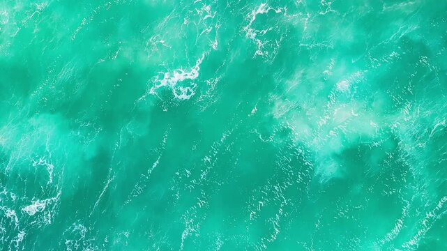 Aerial Overhead Drone Shot of Turquoise Ocean Water Indian Head Fraser Island