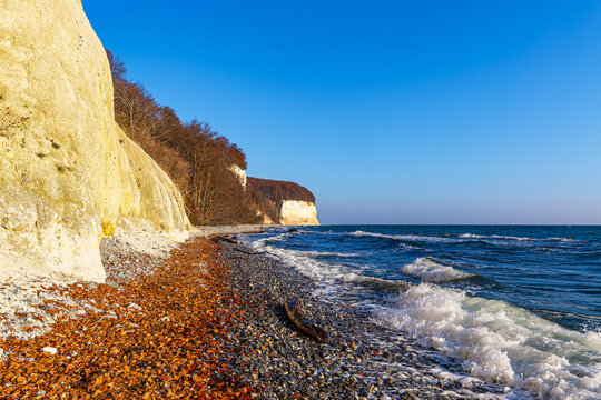 Kreidefelsen im Herbst an der K&uuml;ste der Ostsee auf der Insel R&uuml;gen