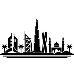 Fototapeta premium Dubai Cityscape Icon Vector