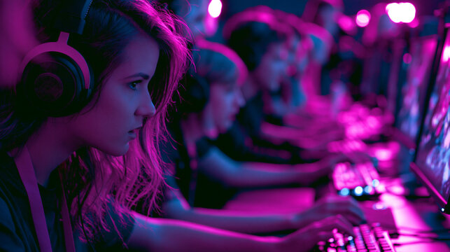 Illuminated Gaming: Vibrant Esports Competition and Youthful Digital Culture with Cutting-Edge Technology
