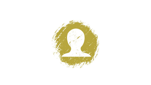 User Profile Icon with Circular Grunge Frame in Distressed Style Vector Isolated on Transparent Background