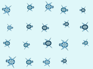 Sea Turtle Pattern Ocean Marine Background Vector © iushakovsky