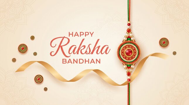Happy raksha bandhan ceremony banner template design with decorative rakhi.