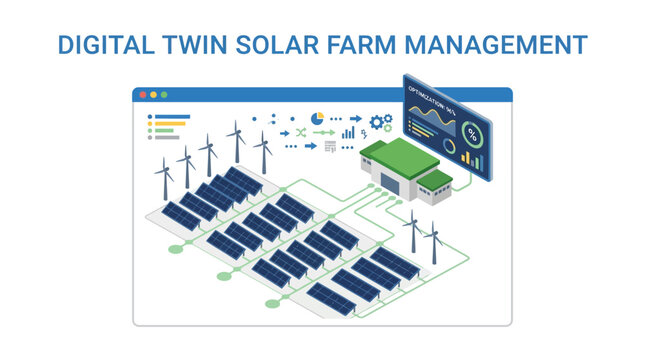 Digital Twin Solar Farm Management System - Renewable Energy Technology