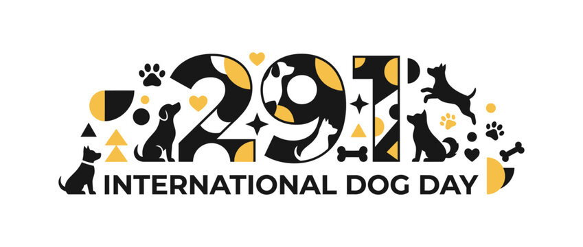 International Dog Day 29 August Celebration Vector Graphic