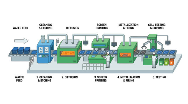 Solar Cell Manufacturing Process Diagram