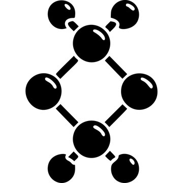 2-Butene Molecule Icon Vector