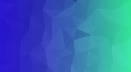 Fototapeta premium Low poly geometric background, with a smooth, gradient transition from, deep blue to, bright cyan and, vibrant green colors