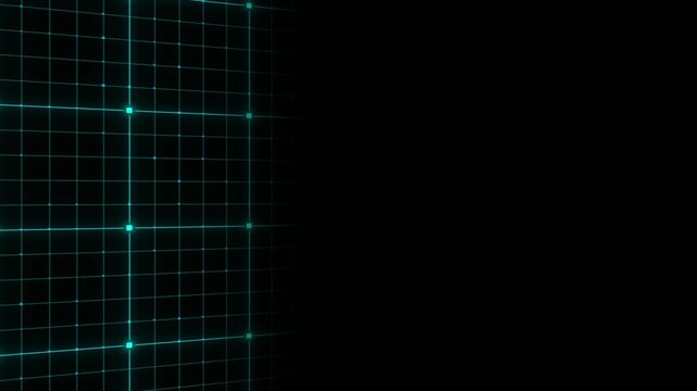 Grid lines intersect across a dark void to symbolize digital infrastructure and technological precision.