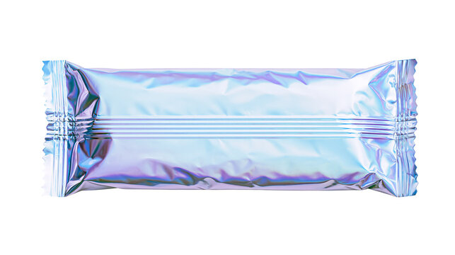 Holographic foil wrapper with crimped edges and horizontal lines