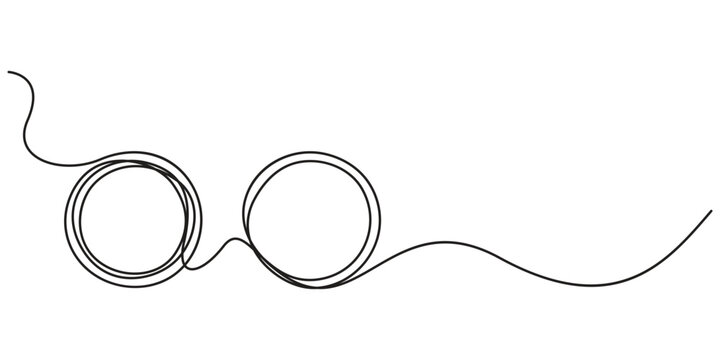 Black circle continuous one line drawing minimalist abstract shape isolated on white background. Black circle single line art minimalist geometric outline vector illustration.