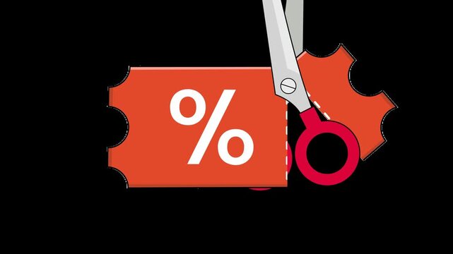 coupon discount offer and promotional voucher alpha channel animation
