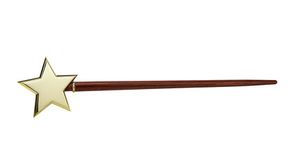 Golden star magic wand with wooden handle © Nuria