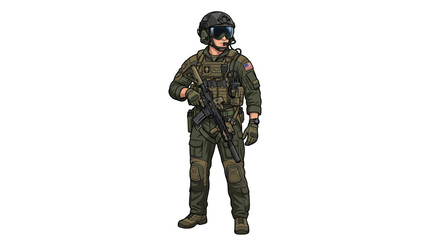 Military Pilot Tactical Gear Vector Illustration © Dhiyak Boneto