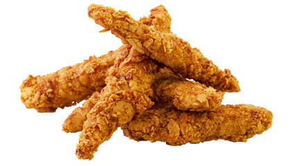 Crispy golden fried chicken tenders pile © Pablo