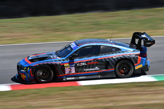 Scarperia, Italy - 11July th 2025: BMW G82 M4 GT3 of team BMW Italia CECCATO RACING drive by Caglioni Leonardo in action during Italian Championship GT Endurance event at Mugello Circuit.