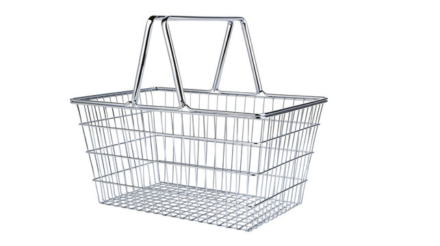 Chrome wire shopping basket with handles
