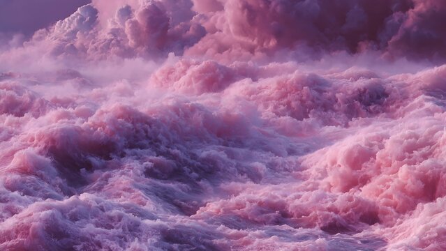 Abstract ethereal pink and purple clouds landscape background.