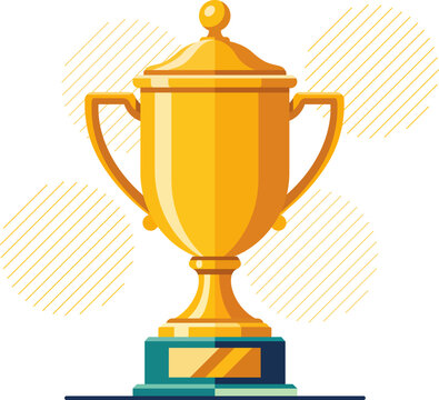 Golden Trophy Cup Award Vector Illustration