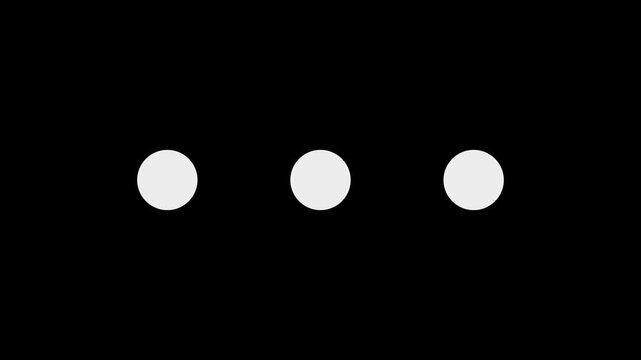 Three white circles arranged horizontally on a solid black background.