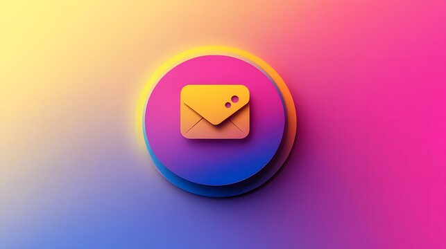 Colorful abstract illustration featuring an envelope icon on a vibrant gradient background, perfect for digital communication, email marketing, and modern design projects.