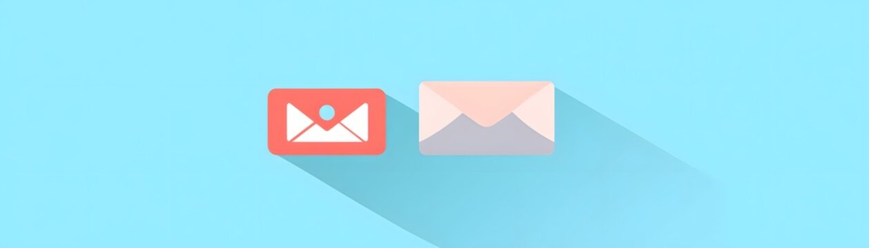 Colorful envelope icons on a blue background, perfect for digital communication themes.