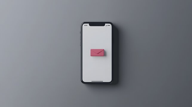 Minimalist smartphone with pink note on screen, showcasing modern design and simplicity.