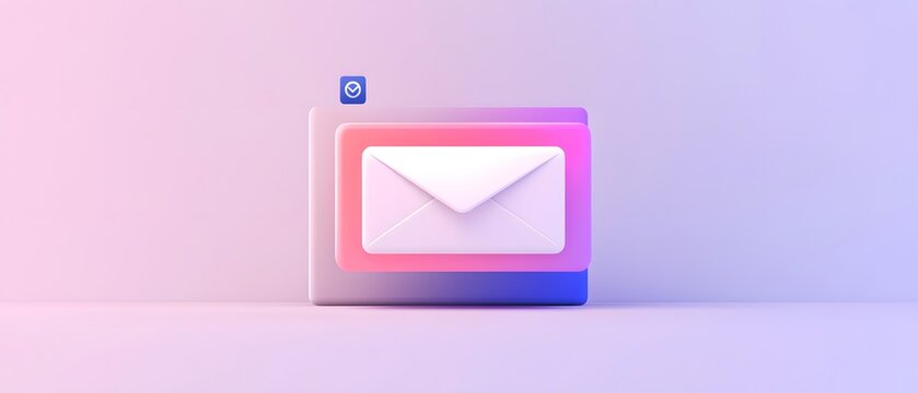Stylish mail icon design with vibrant colors and modern aesthetic for communication.