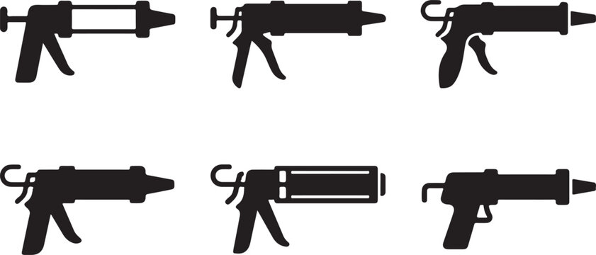 Black spray gun and airbrush tools set illustration Vector