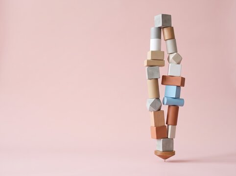 geometric blocks precarious balance risk 003