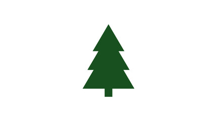 Fototapeta premium A simple green pine tree icon isolated on a clean white background