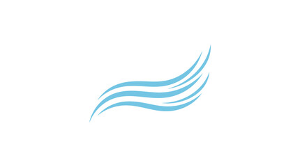 Fototapeta premium A simple light blue wave graphic isolated on a clean white background