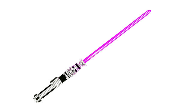 Purple lightsaber with silver and black hilt