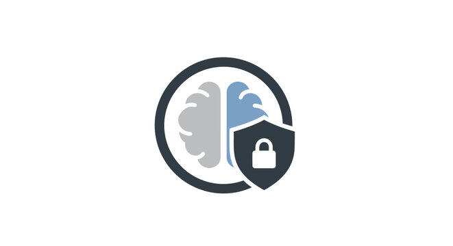 A conceptual illustration of a brain protected by a shield with a lock icon