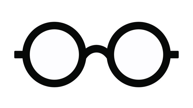 Round black rimmed glasses icon