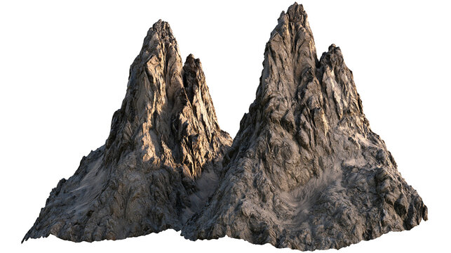 Jagged rocky mountain peaks with deep crevices and textured surfaces