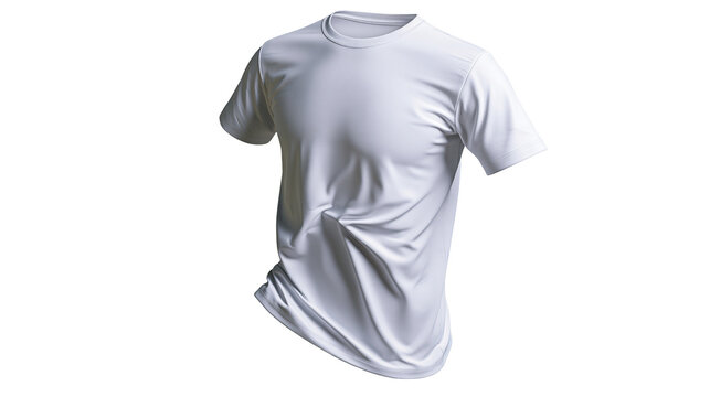 White short sleeve t-shirt with crew neck and wrinkles