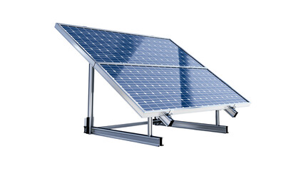 Two solar panels on metal frame angled for sun © Aino