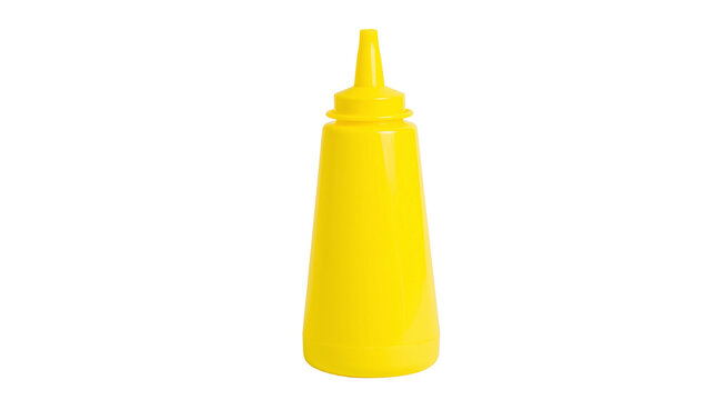 Yellow plastic squeeze bottle with cap