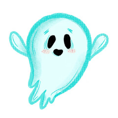 Naklejka premium funny cartoon halloween ghost
