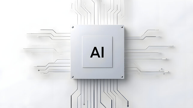 AI Chip, White Wallpaper