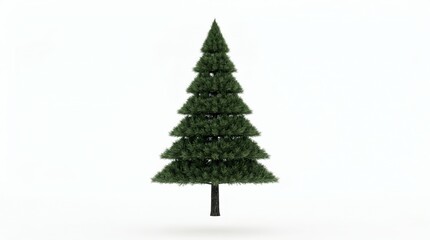 Fototapeta premium Beautiful Lush Green Pine Tree Isolated on White Background for Christmas Holiday Decorations and Nature Designs