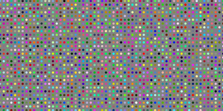 Green, pink, yellow, blue, grey half tone dots abstract vector geometric pattern. Modern background graphic design with circles of different size arranged in lines. Horizontal banner, cover template.