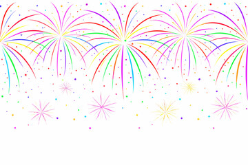 vibrant fireworks vector illustration on white background © BloodMoon