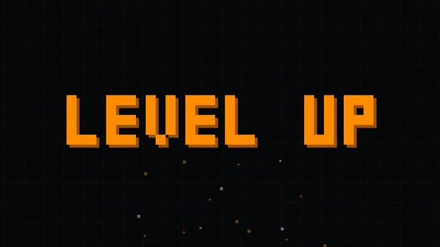 Level Up Pixel Art Retro Game Achievement Animation