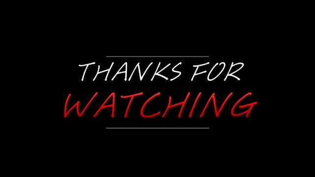 Thanks for Watching Neon Outro Title Card Animation