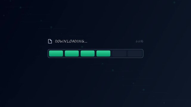 Downloading File Progress Bar 66 Percent Tech Animation