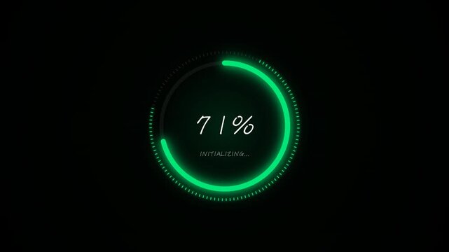 Initializing System Percentage Ring 71 Percent Animation