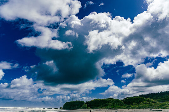 Dramatic Storm Cloud Above Remote Coastal Cliffs